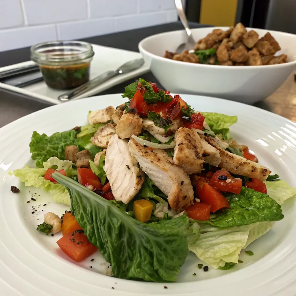 Light Leftover Chicken Salad with Roasted Peppers