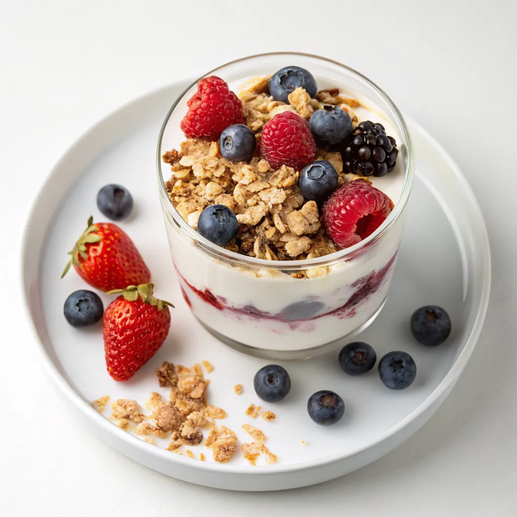 High-Protein Greek Yogurt Berry Parfait with Granola