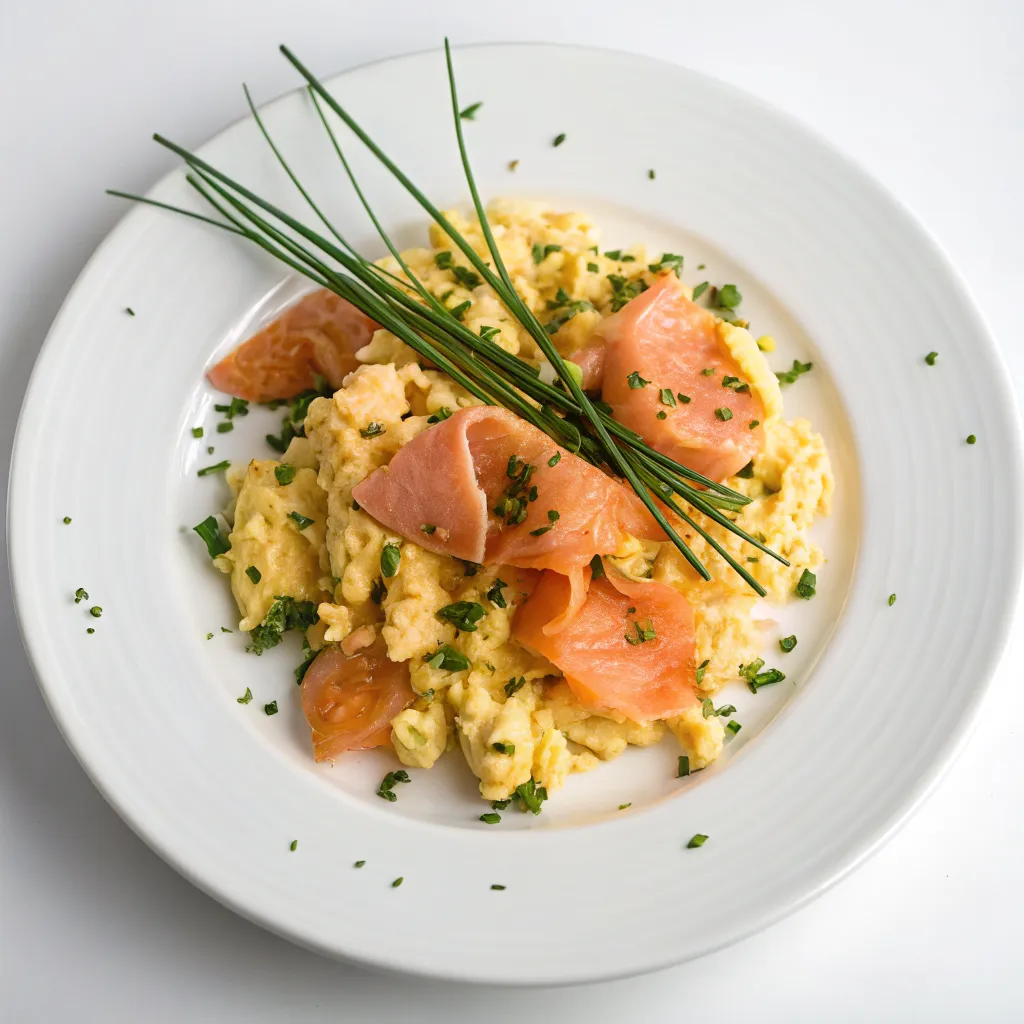 High-Protein Scrambled Eggs with Smoked Salmon and Chives