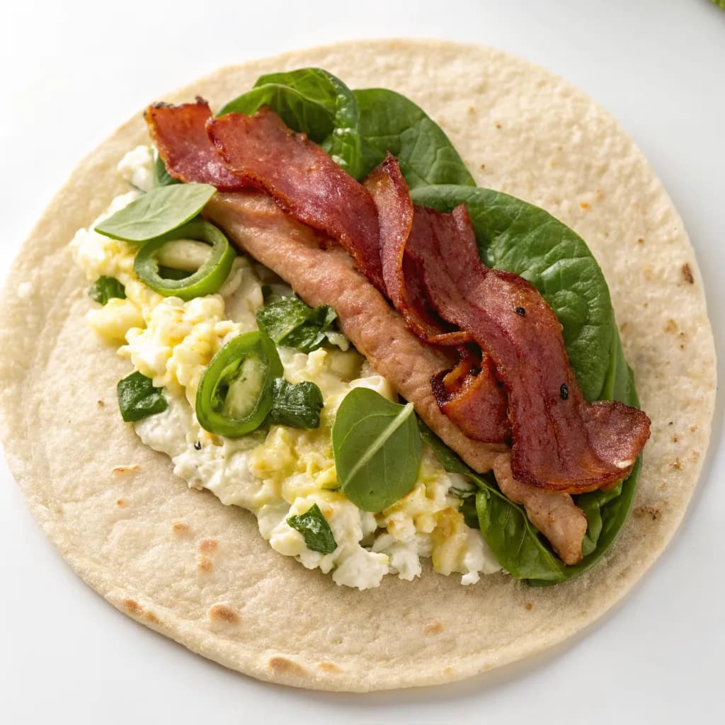High-Protein Egg White & Turkey Bacon Breakfast Wrap