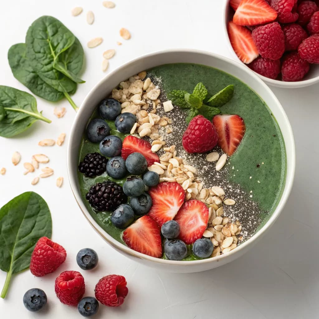 High-Protein Berry & Spinach Smoothie Bowl