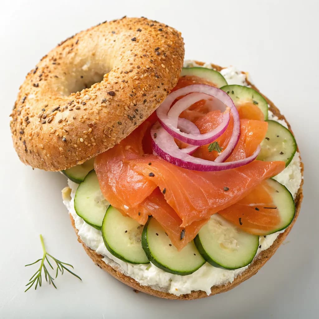 Smoked Salmon and Cream Cheese Bagel