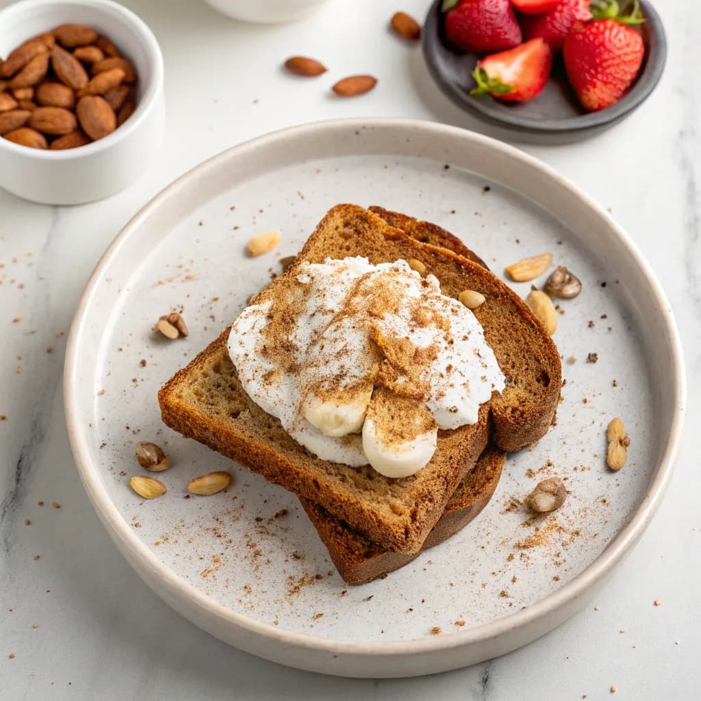 High-Protein Cinnamon French Toast with Greek Yogurt