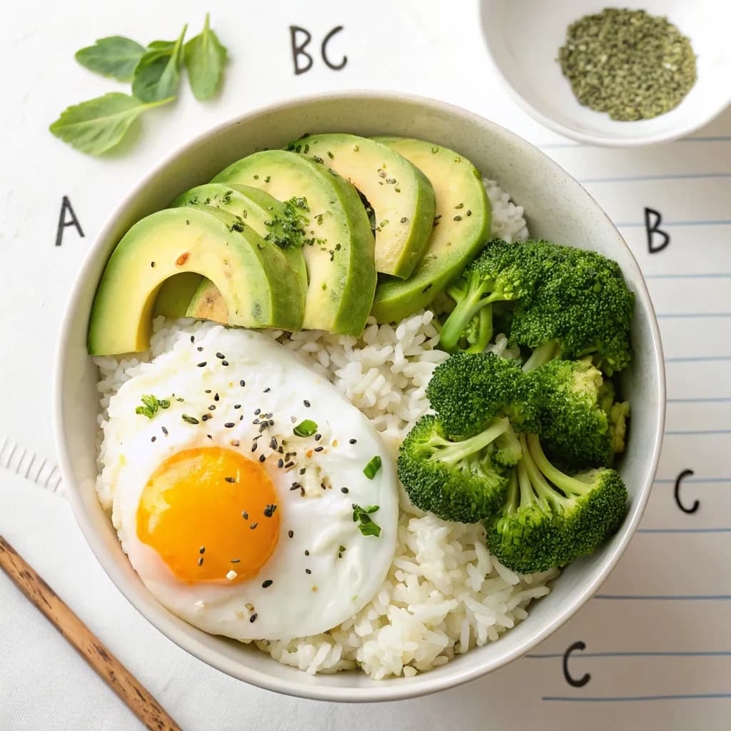 Egg and Avocado Rice Bowl