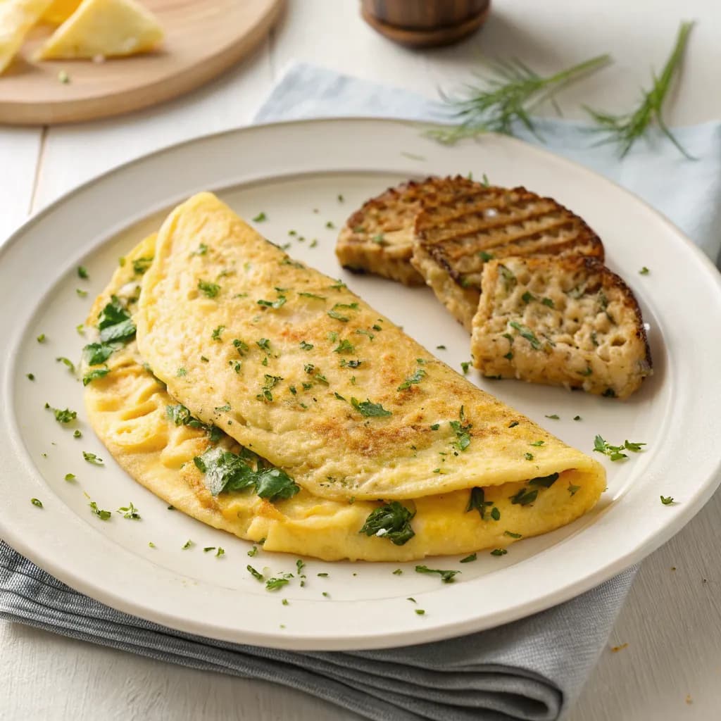 High-Protein Cheddar and Herb Omelette