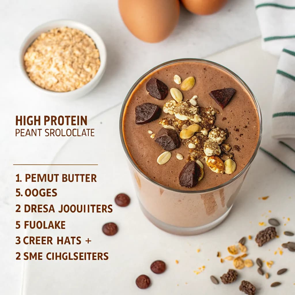 High-Protein Chocolate Peanut Butter Breakfast Smoothie