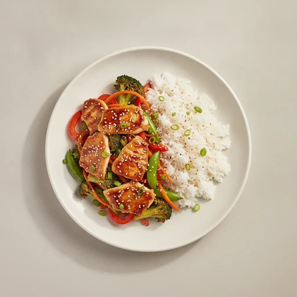 High-Protein Teriyaki Tilapia Stir-Fry with Rice