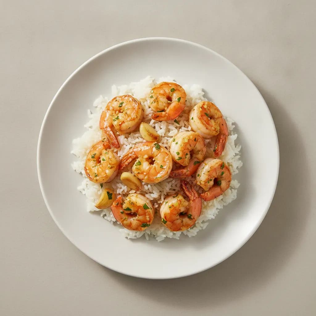 Garlic Butter Shrimp with White Rice
