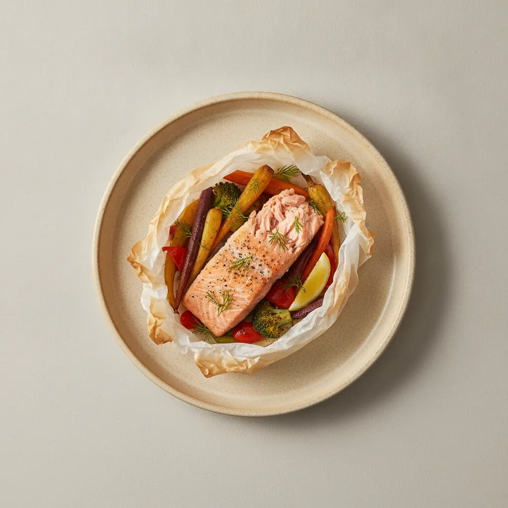 Salmon en Papillote with Roasted Vegetables