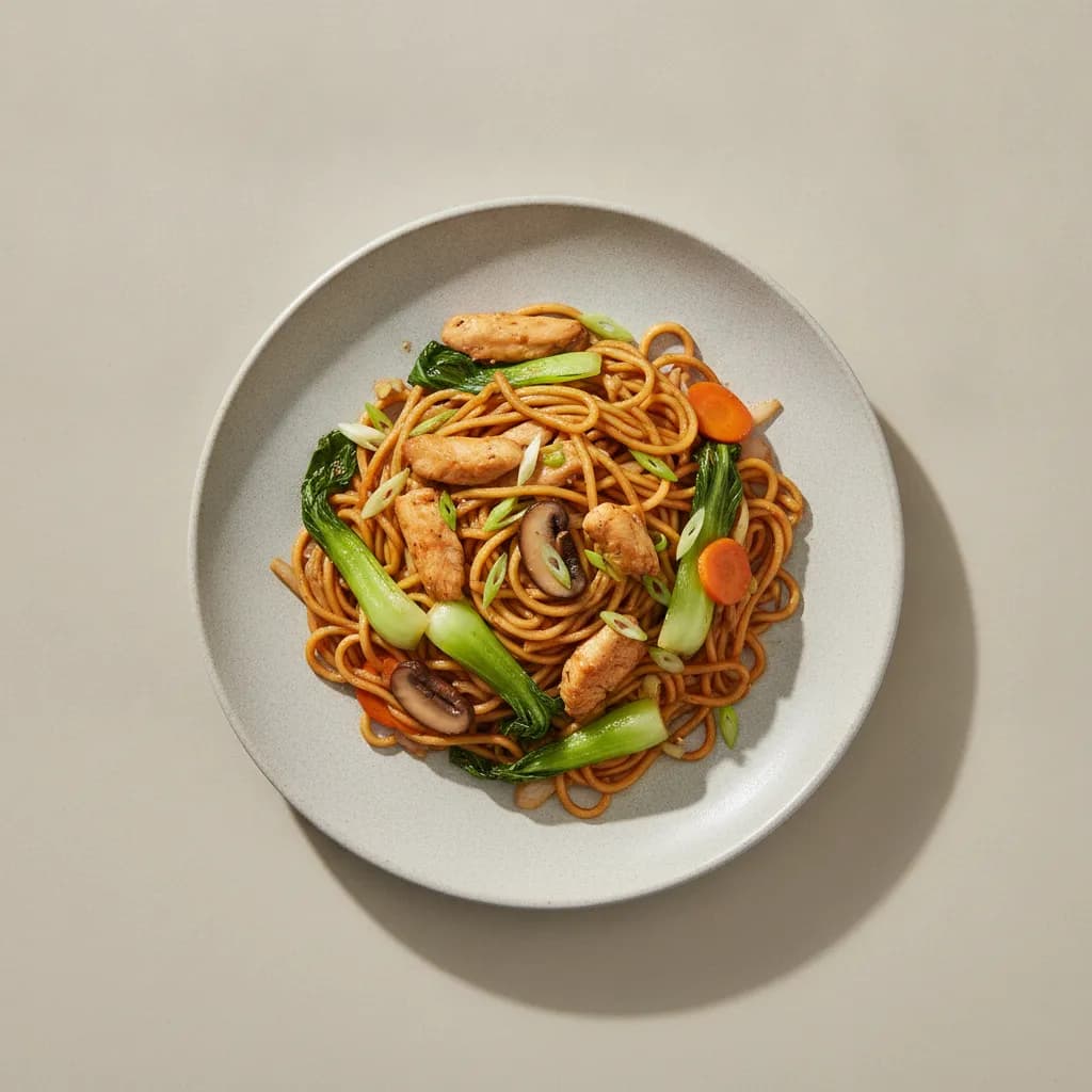 Chicken Chow Mein with Bok Choy