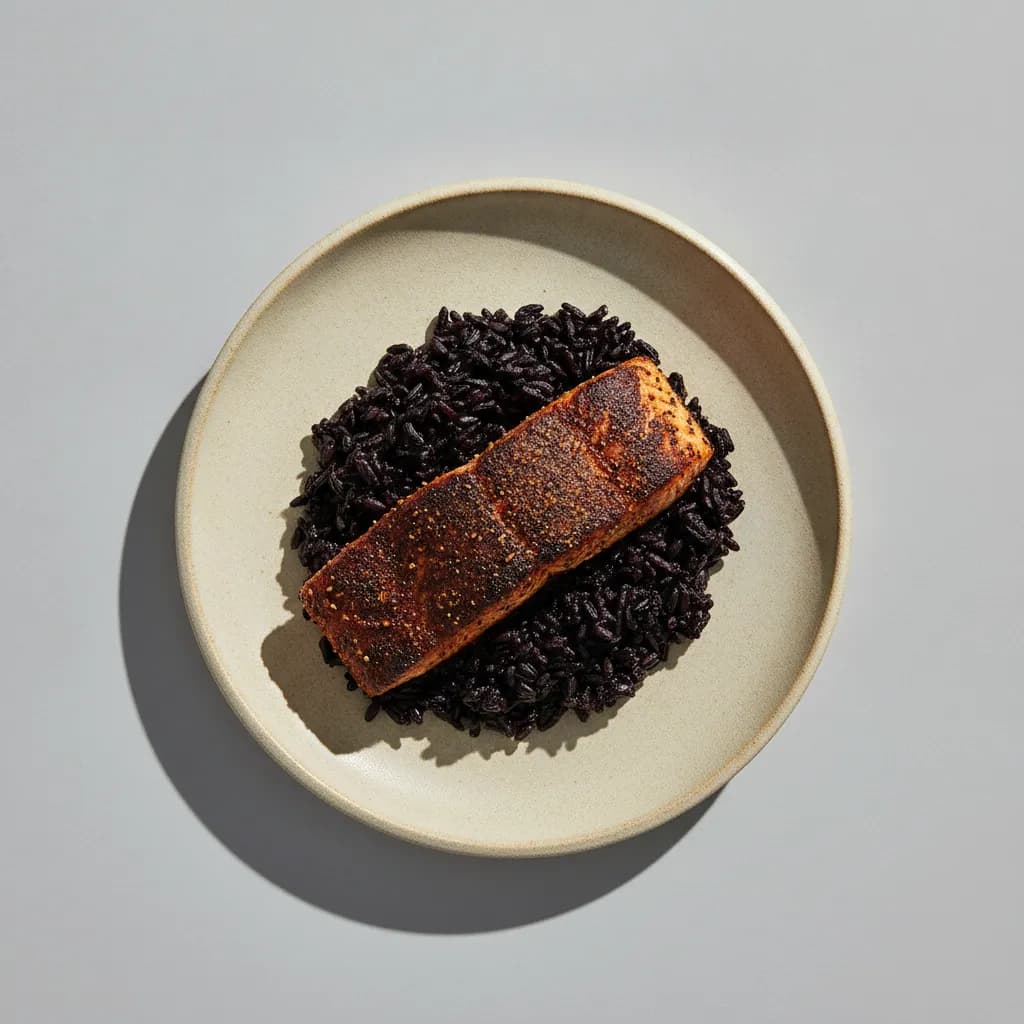 Cajun Blackened Salmon with Black Rice