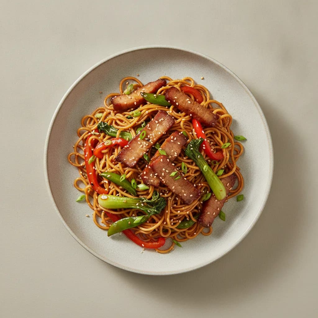 Asian Pork Stir-Fry with Noodles