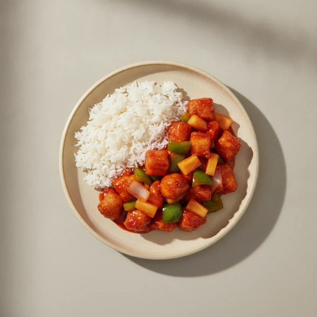 Sweet and Sour Chicken with White Rice