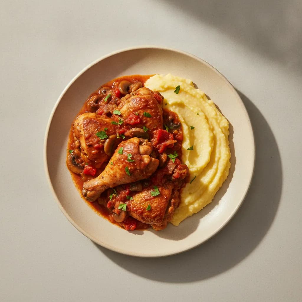 Chicken Cacciatore with Polenta