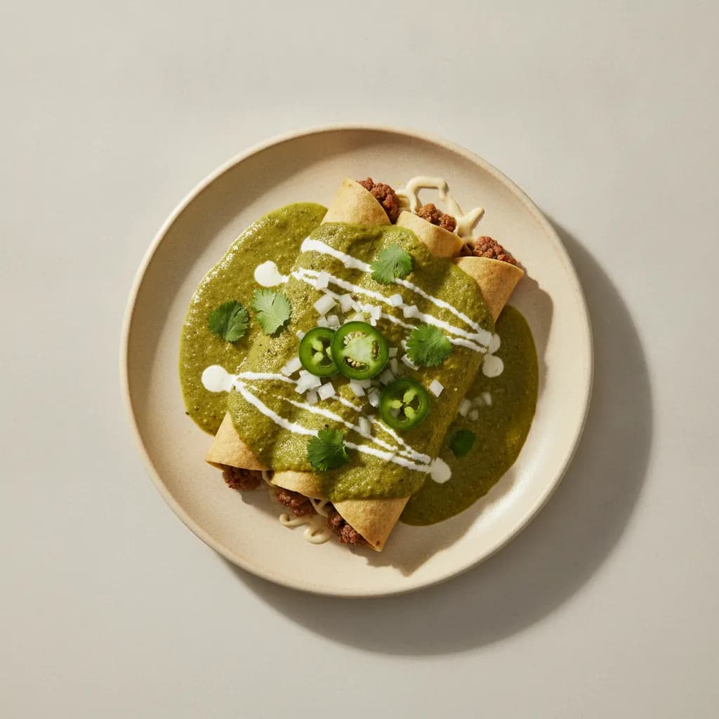Beef Enchiladas with Poblano and Jalapeño