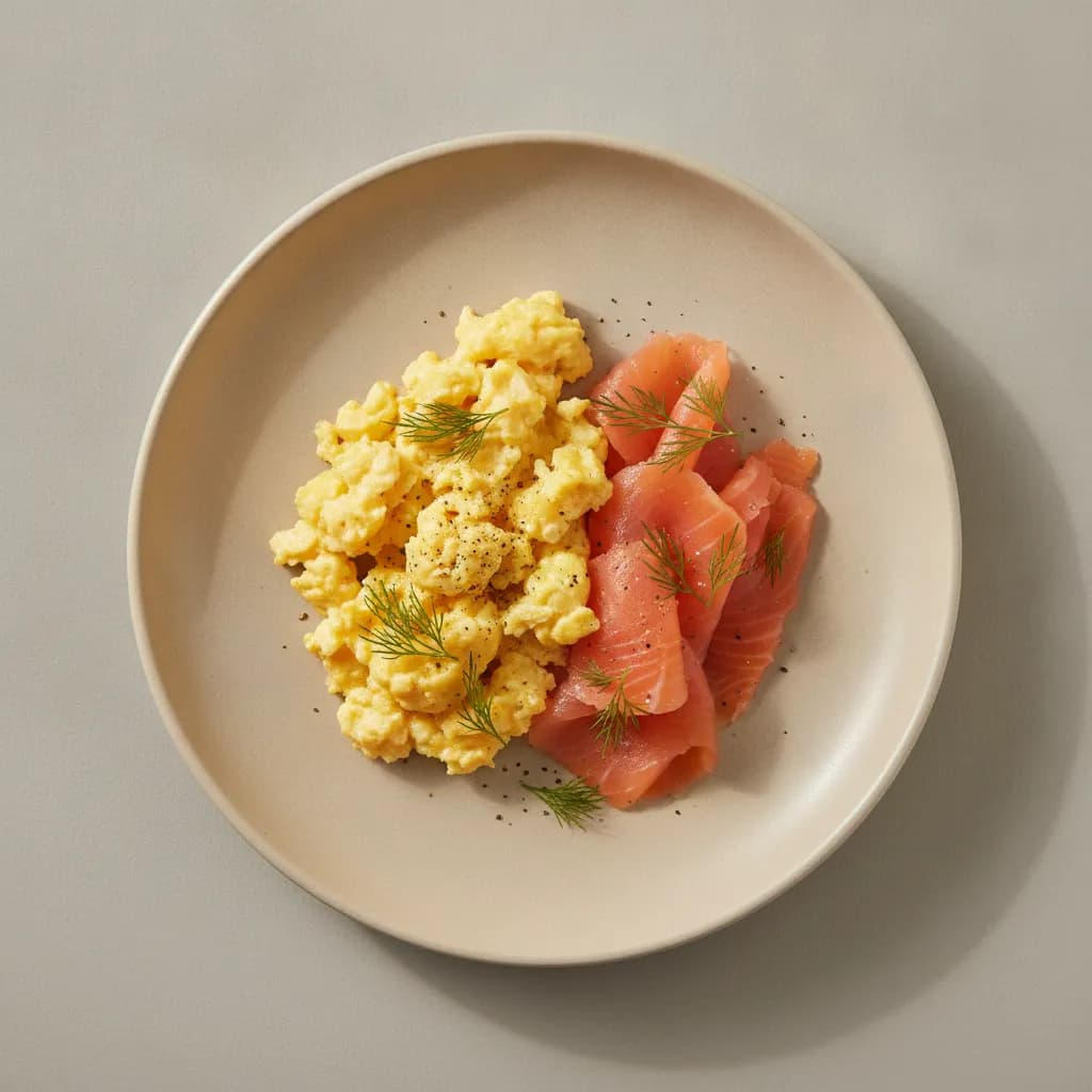 High-Protein Salmon and Scrambled Eggs Breakfast